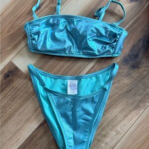 Wild Fable Metallic Teal Bikini Set